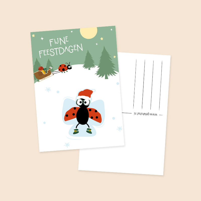 Kerstkaart geluksengel